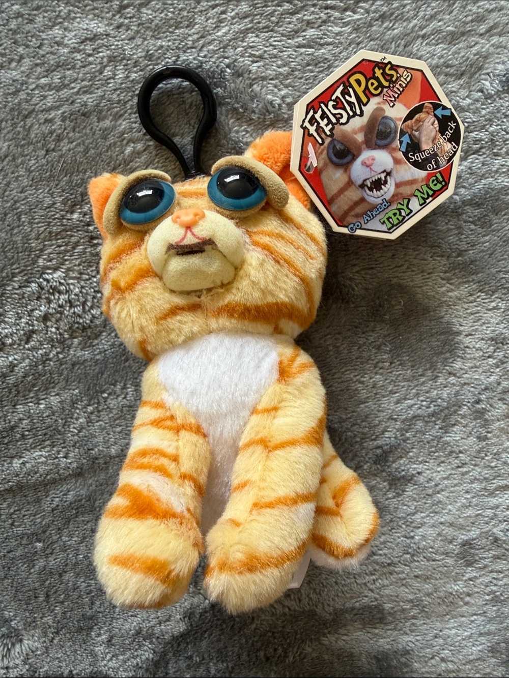 Mini Orange Tabby Cat Clip-On Plush